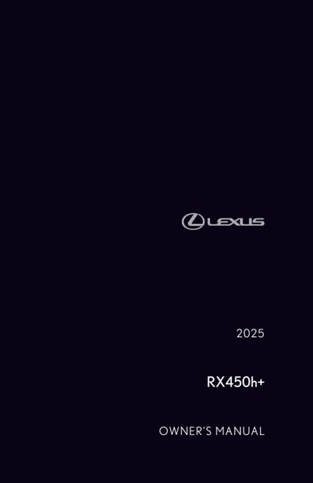 2025 Lexus RX 450h Owner’s Manual Image