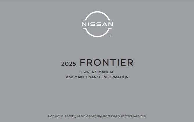 2025 Nissan Frontier Owner’s Manual Image